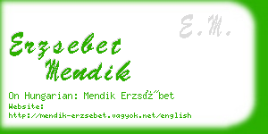 erzsebet mendik business card